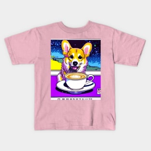 Corgi And Coffee Kids T-Shirt